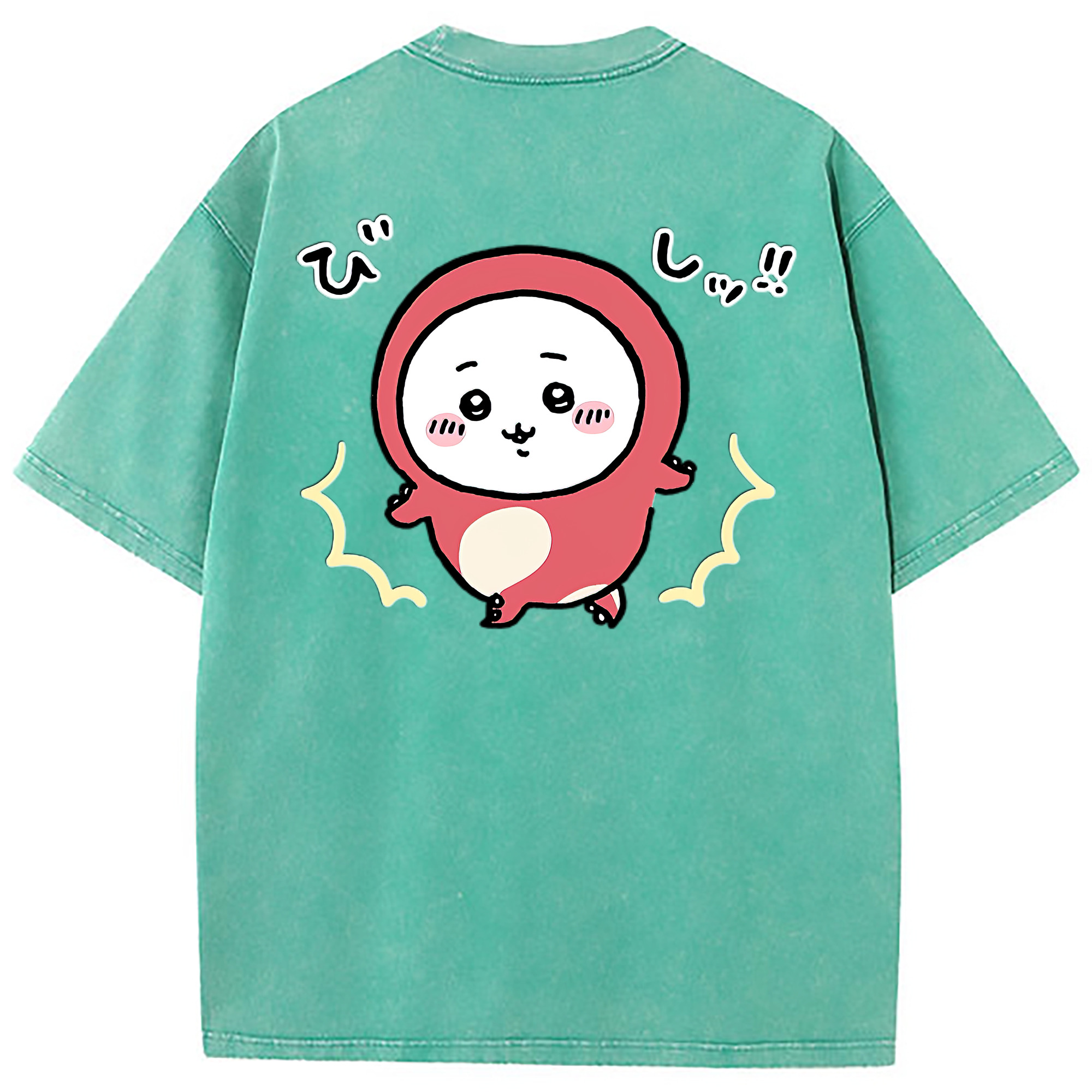 （画像用） ちいかわ ちいかわ Chii-kawa chiikawa 綿100% ヴィンテージ風 半袖Tシャツ（背面プリント）